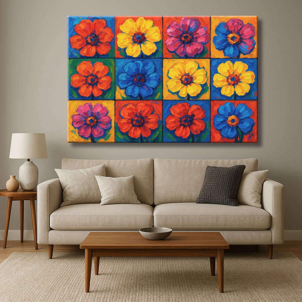 Cuadro Flores Pop Art color en Serie