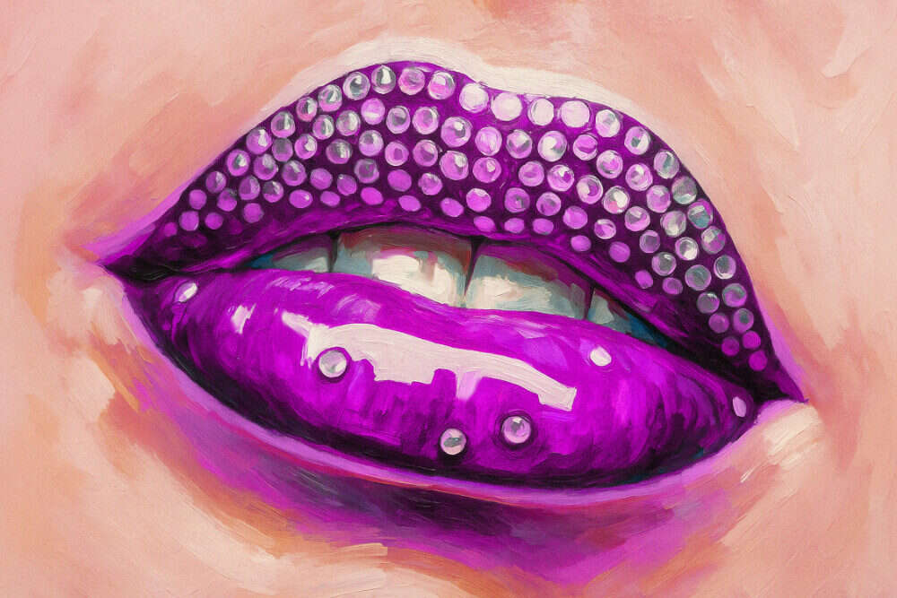 Cuadro de Boca y Labios Rojos
