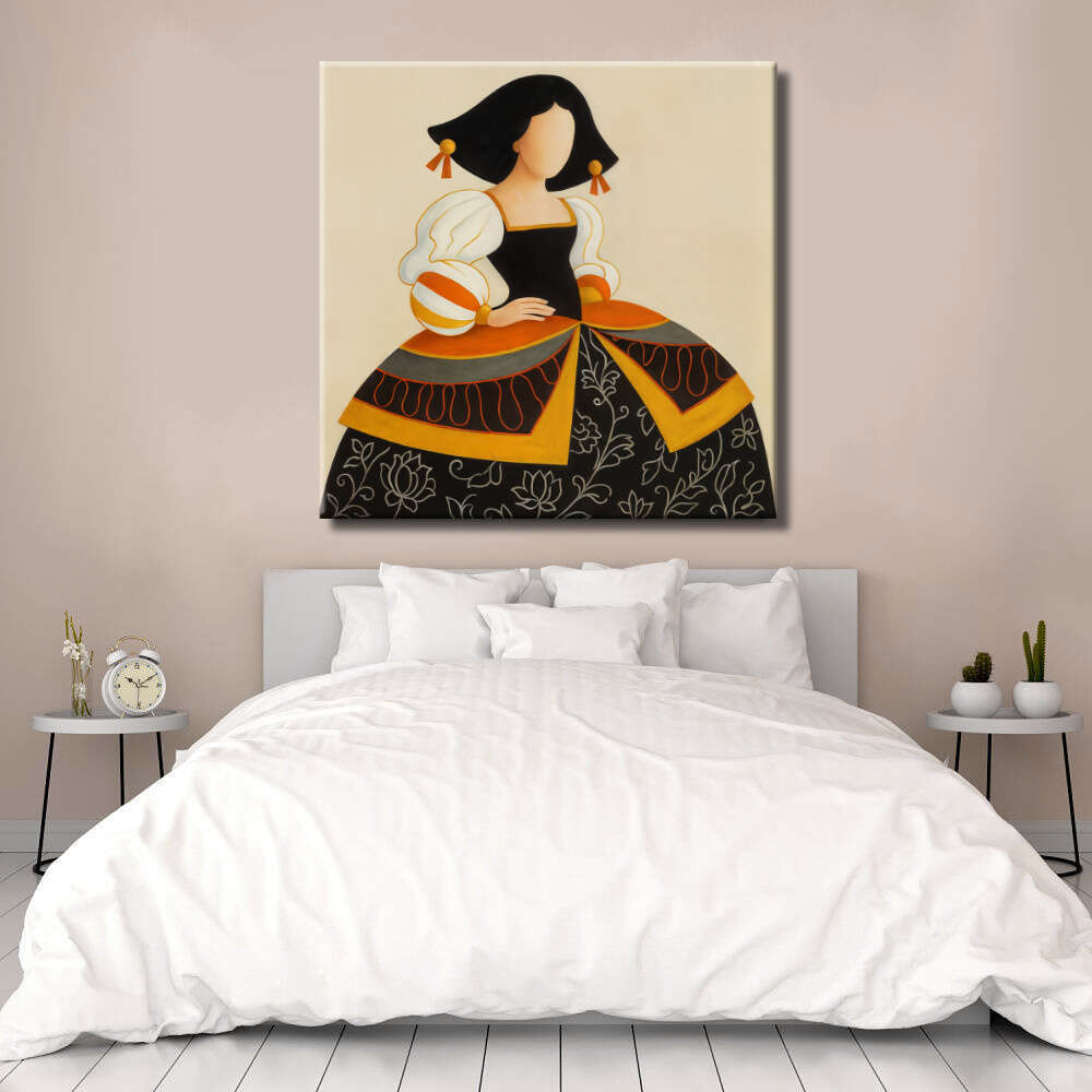 Menina elegante en marrones y naranjas