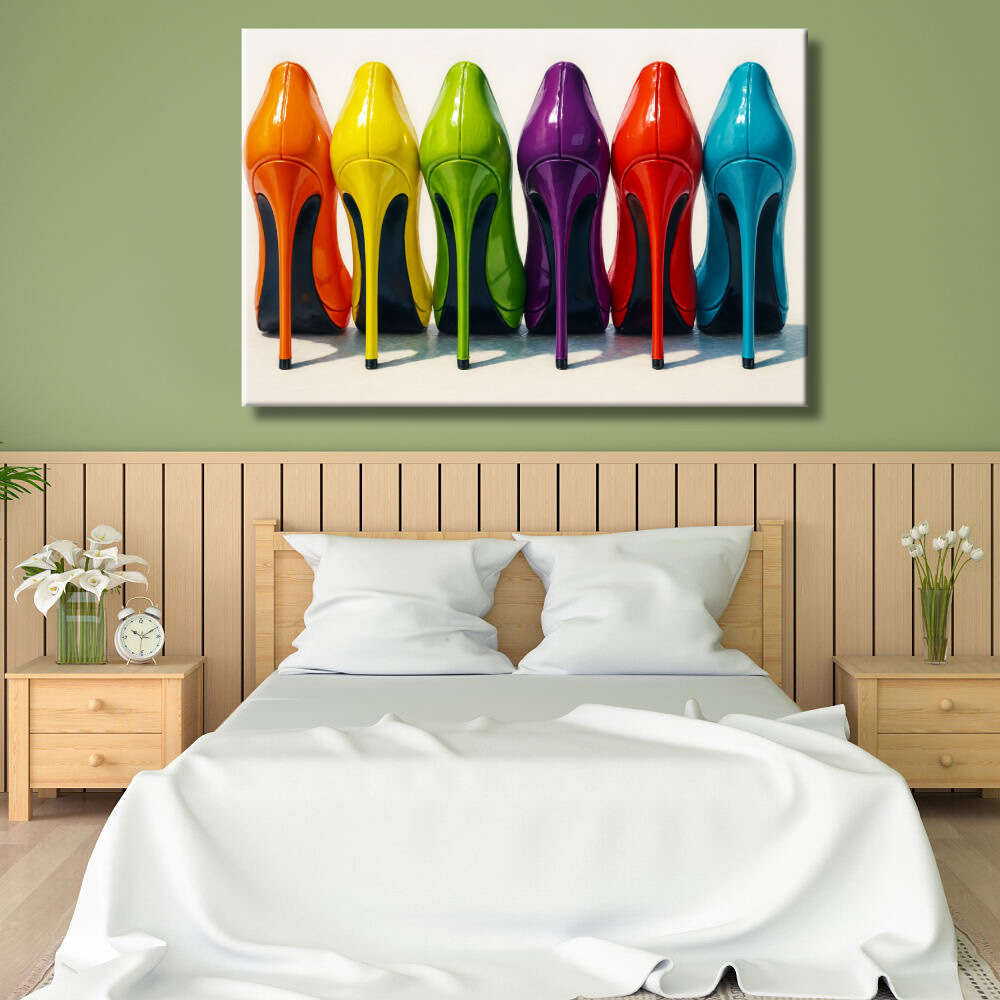 Cuadro de zapatos de tacón de colores