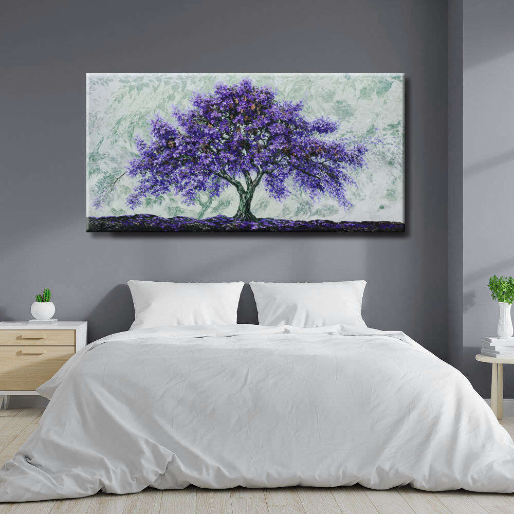 Cuadro de Árbol malva con texturas
