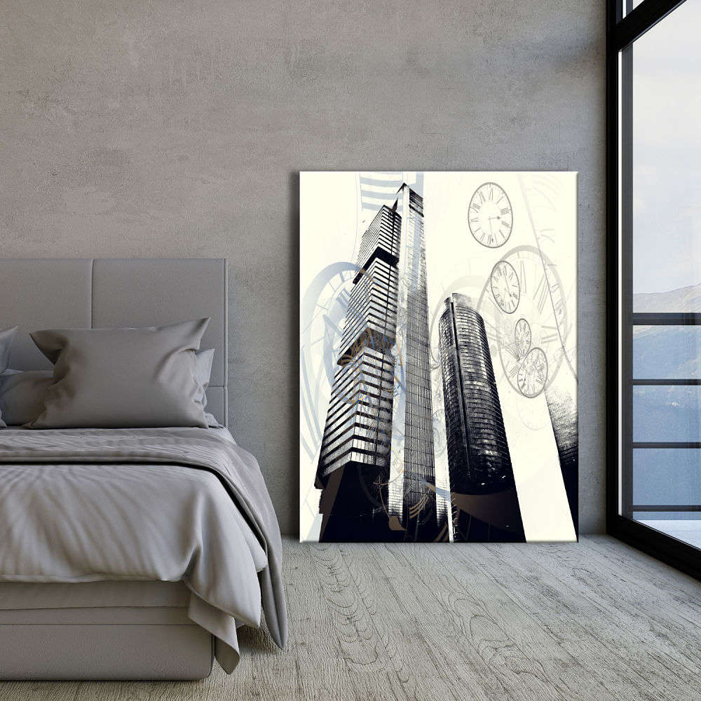 Cuadro Torres de Madrid y Relojes