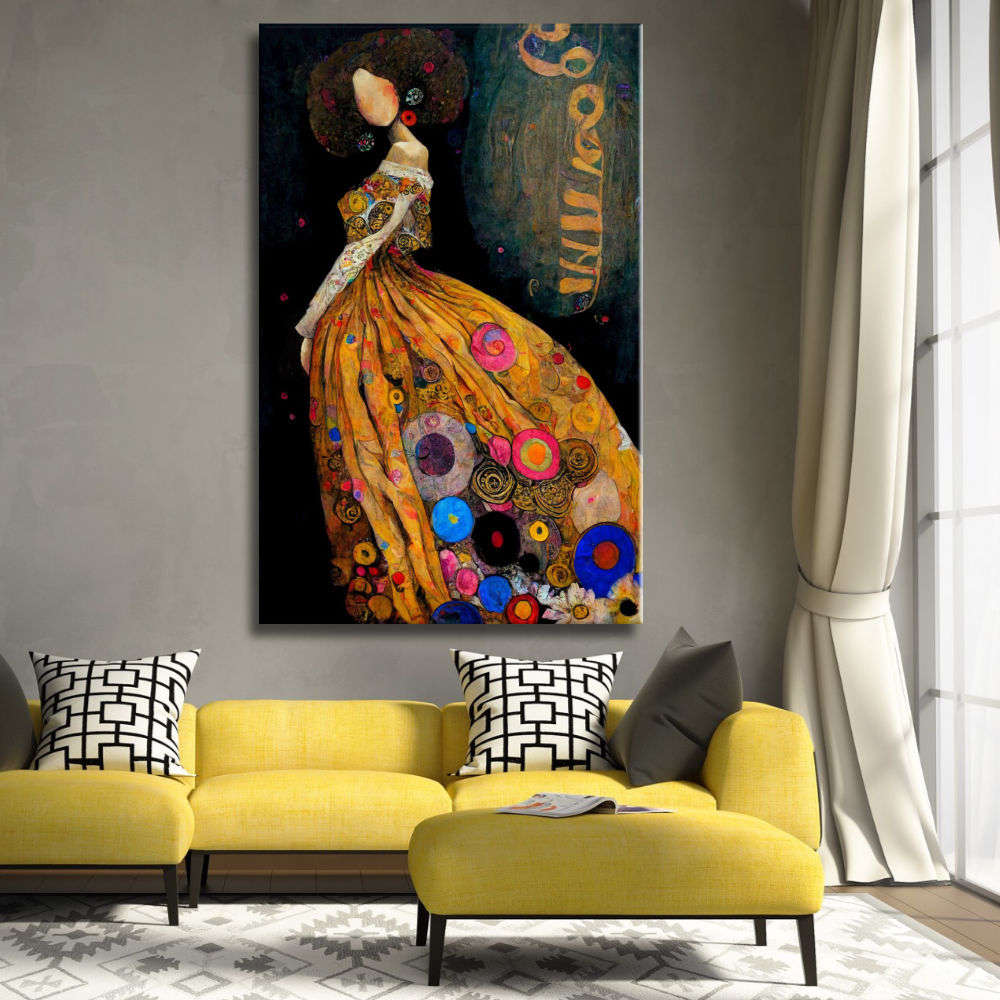 Cuadro menina dorada inspirada en Klimt