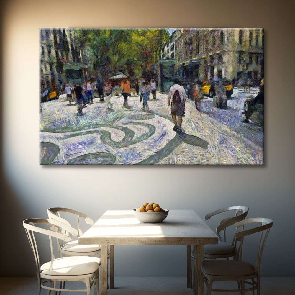 Ramblas de Barcelona con paseantes