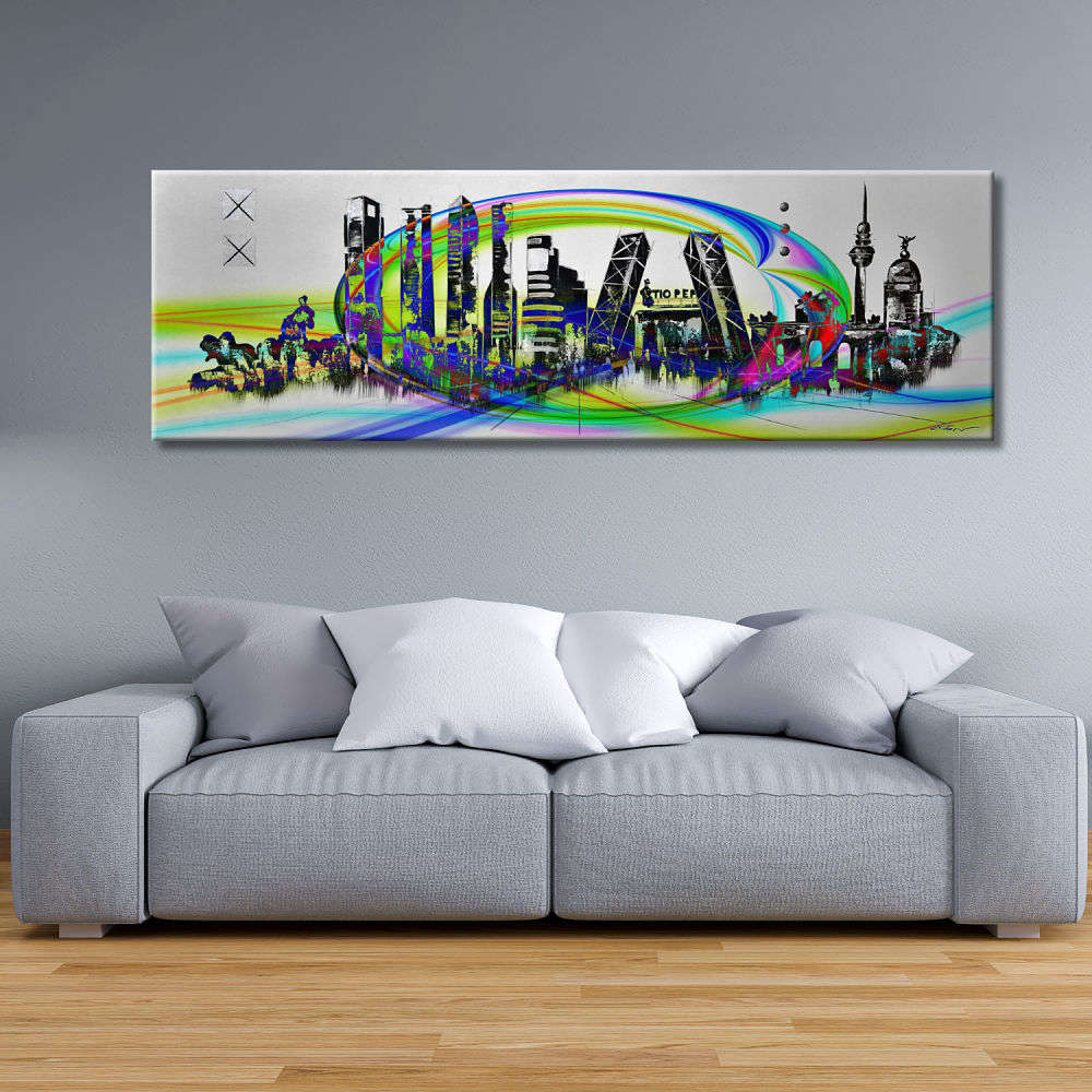 Cuadro de Skyline de Madrid Abstracto