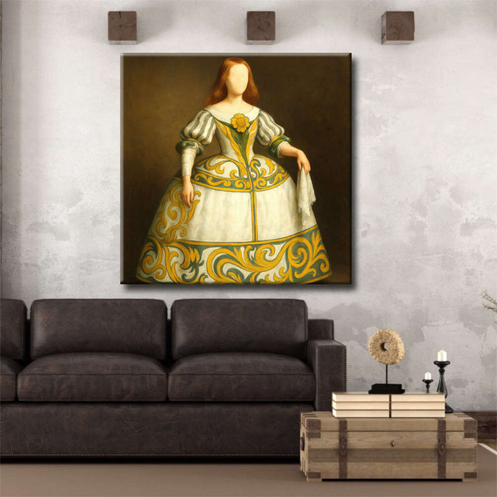 Menina moderna verde y ocre