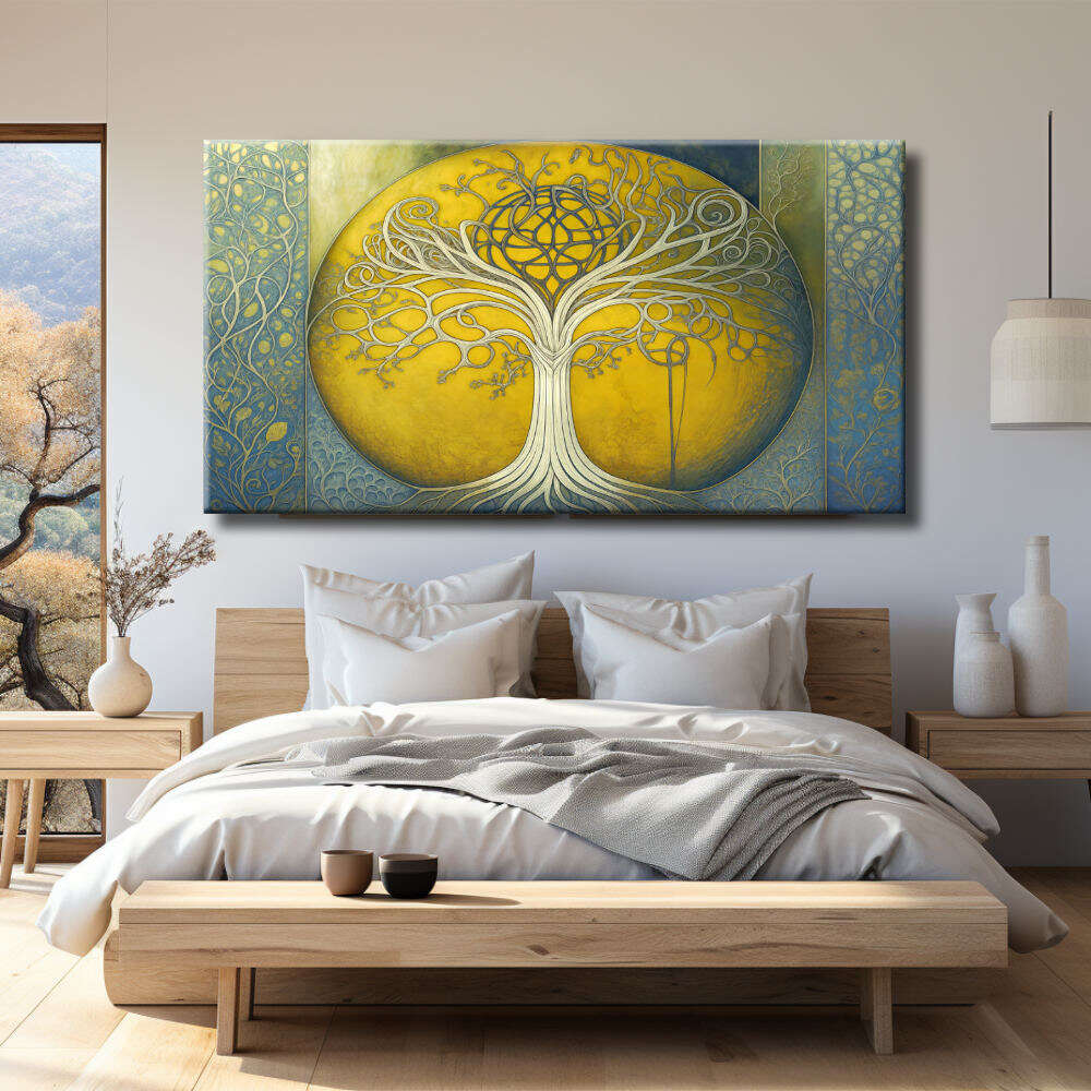 Cuadro Árbol de la Vida en amarillo