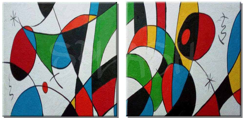 Díptico cuadros abstractos fantasía color