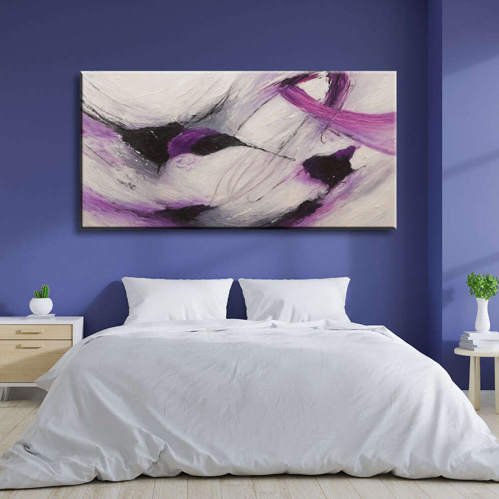 Cuadro Abstracto malva suave
