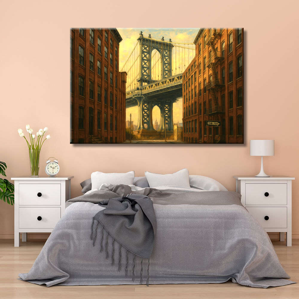 Cuadro de New York y puente de Manhattan