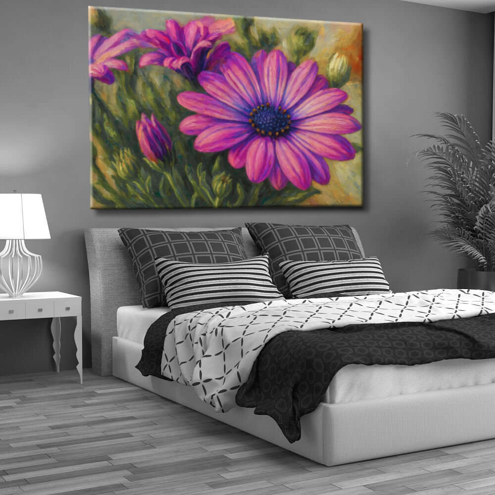 Cuadro de flores magenta grandes