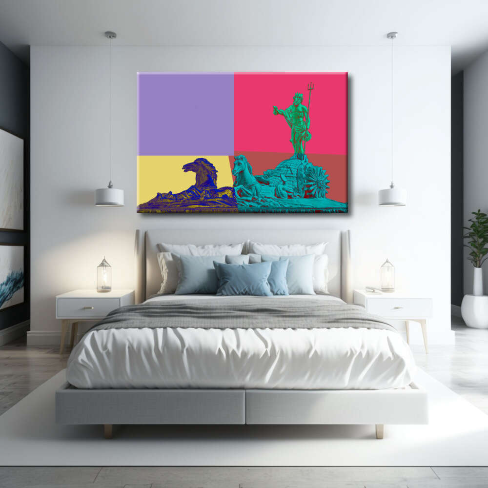 Cuadro de Neptuno Pop Art colorido