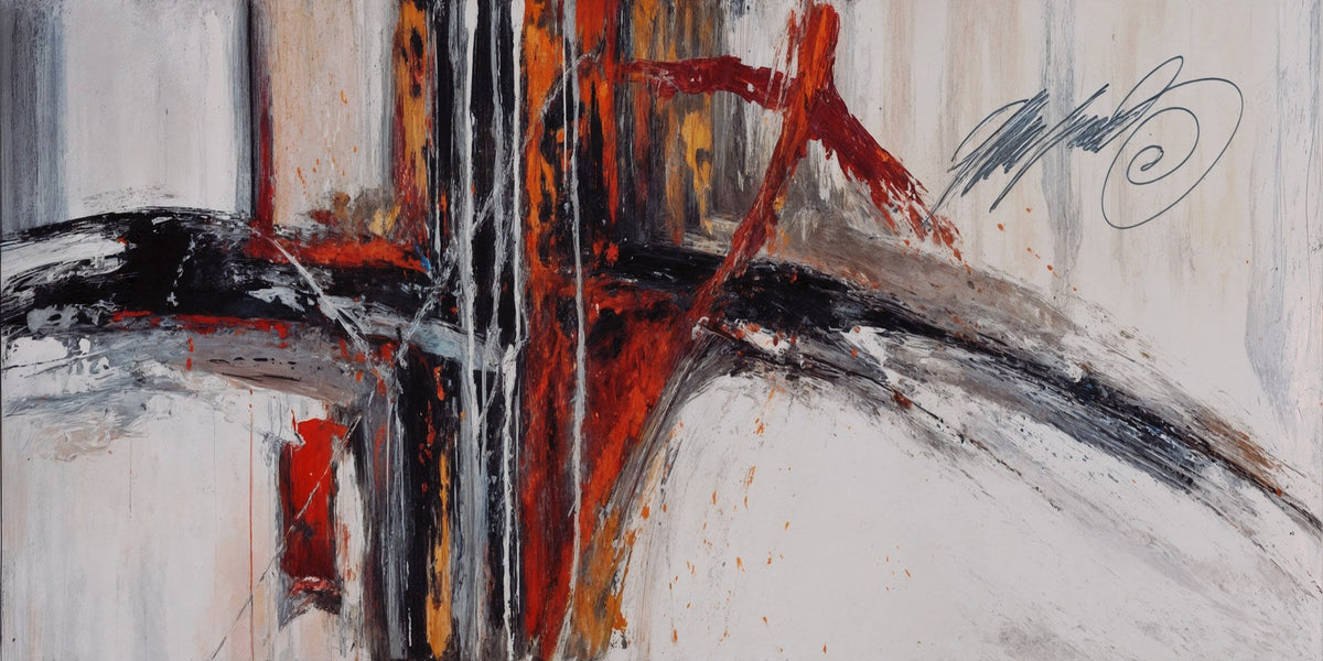 Cuadro Abstracto de vanguardia en rojo - la obra