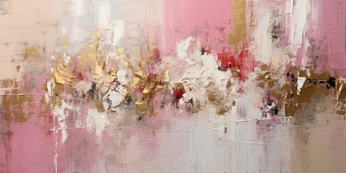 Cuadro Abstracción en rosa y ocre - la obra