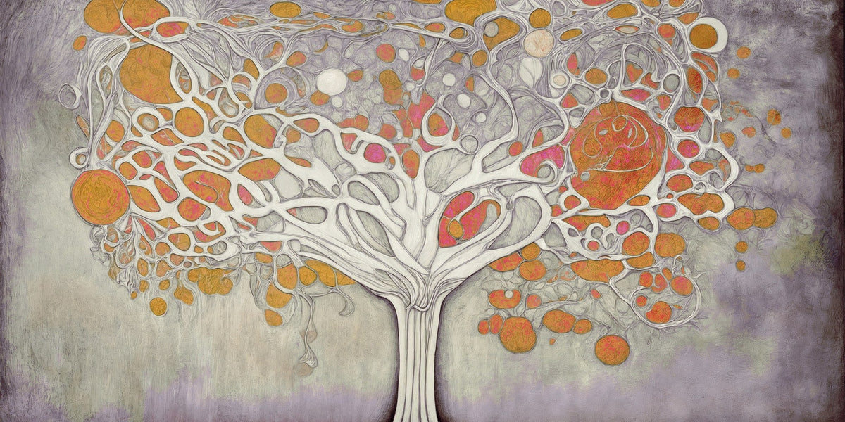 Cuadro Árbol de la Vida Naranja - la obra