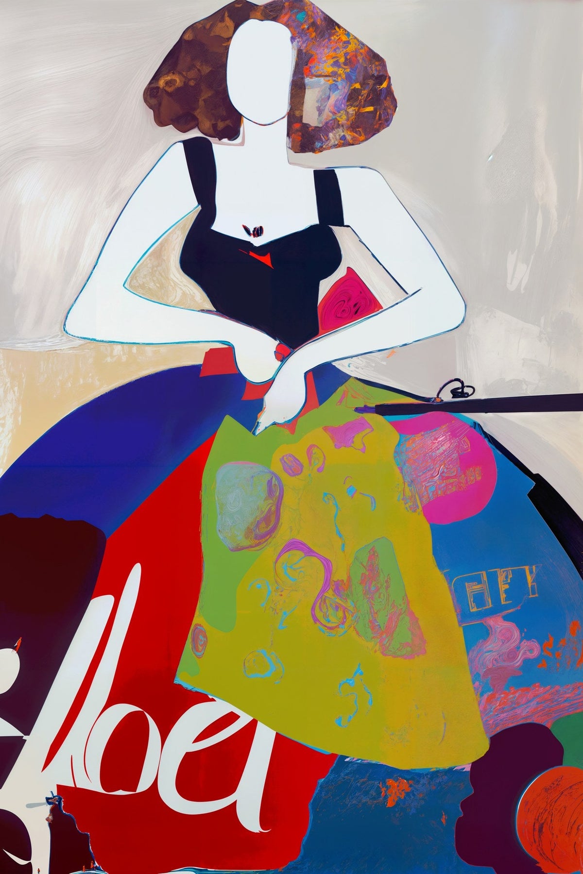 Cuadro de Menina Vertical Pop Art - la obra