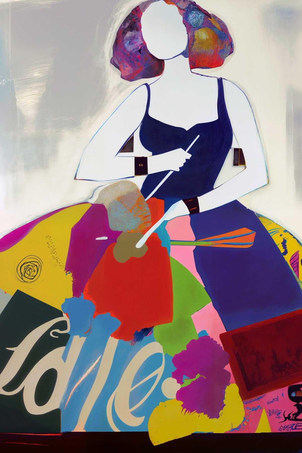 Cuadro de Menina abstracta Pop Art - la obra
