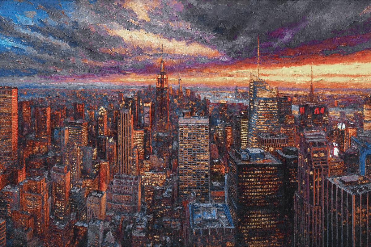 Cuadro panorámico New York aéreo - la obra