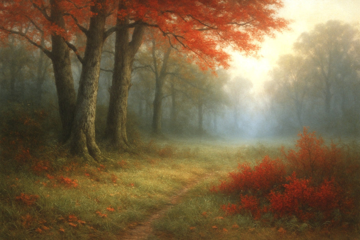 Cuadro de Paisaje otoñal con árboles - la obra