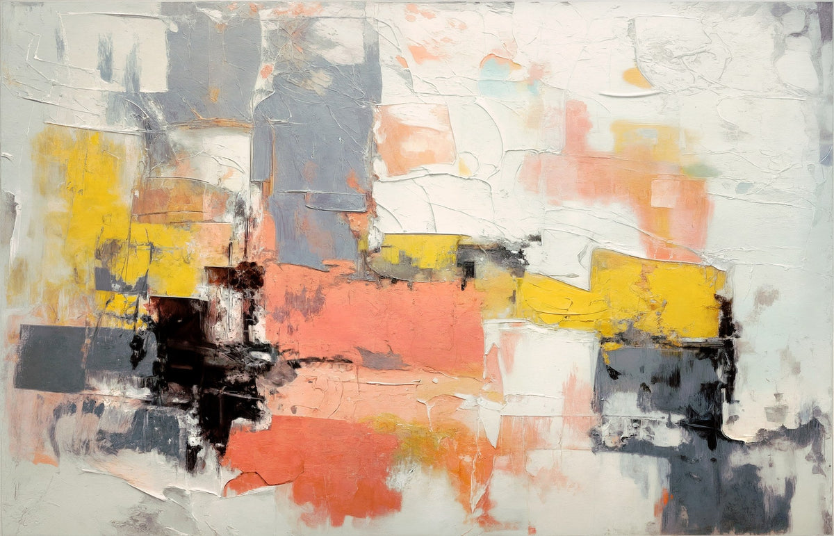 Cuadro Abstracto en Amarillo y Naranja - la obra