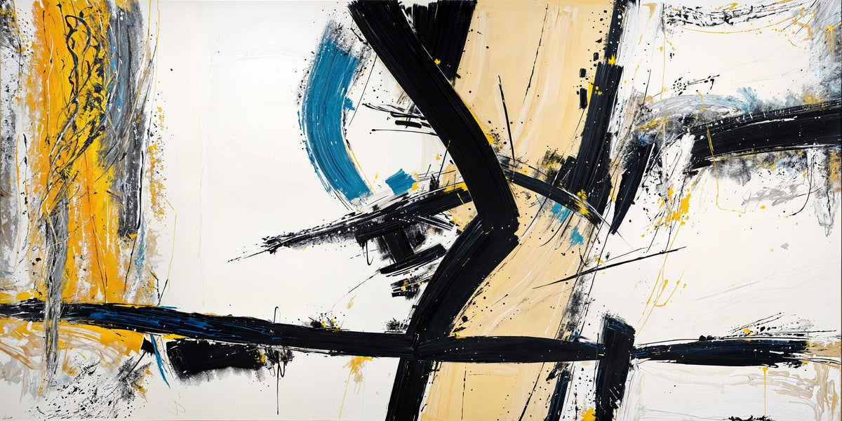 Cuadro Abstracto con detalles en Amarillo - la obra