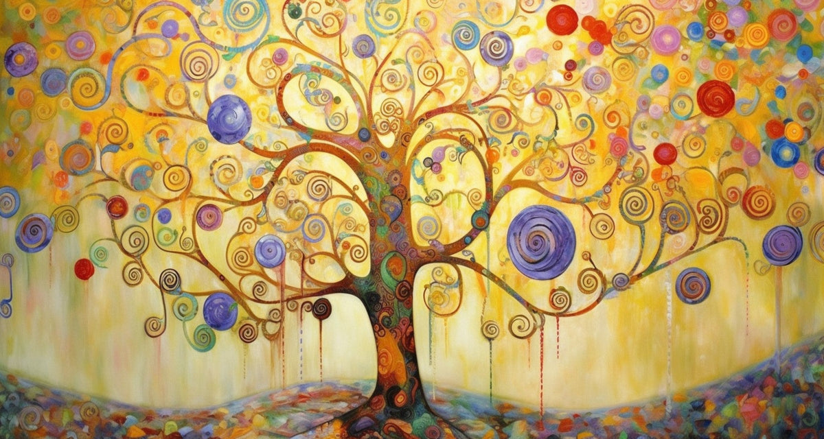 Cuadro Árbol de la Vida fantasía de color - la obra