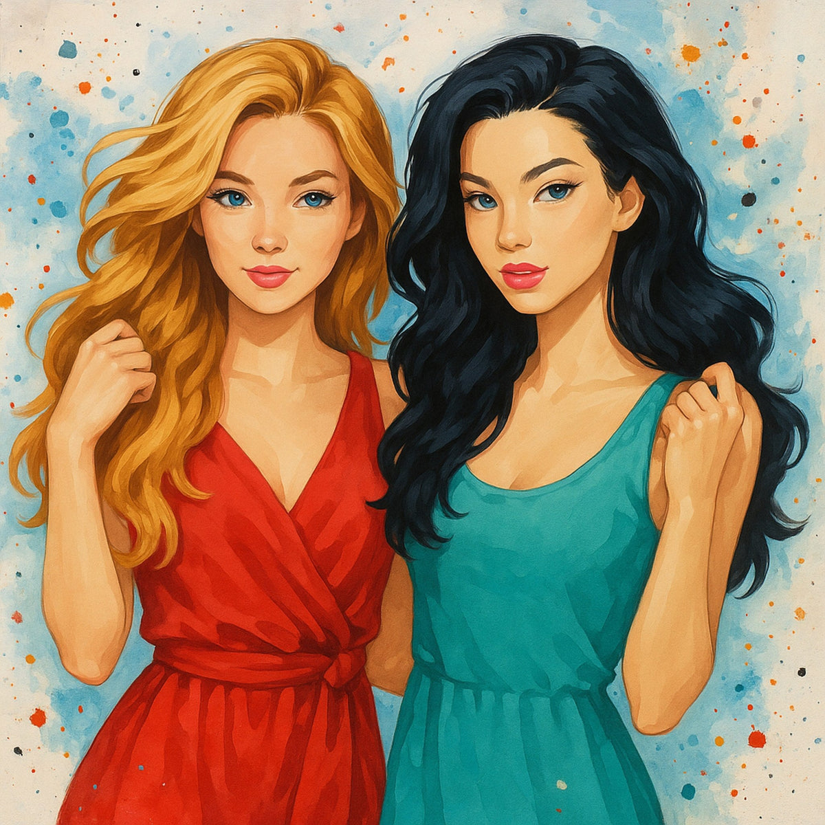 Cuadro Pareja de chicas - la obra