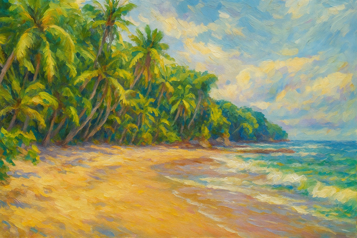 Cuadro de marina con Playa Tropical - la obra