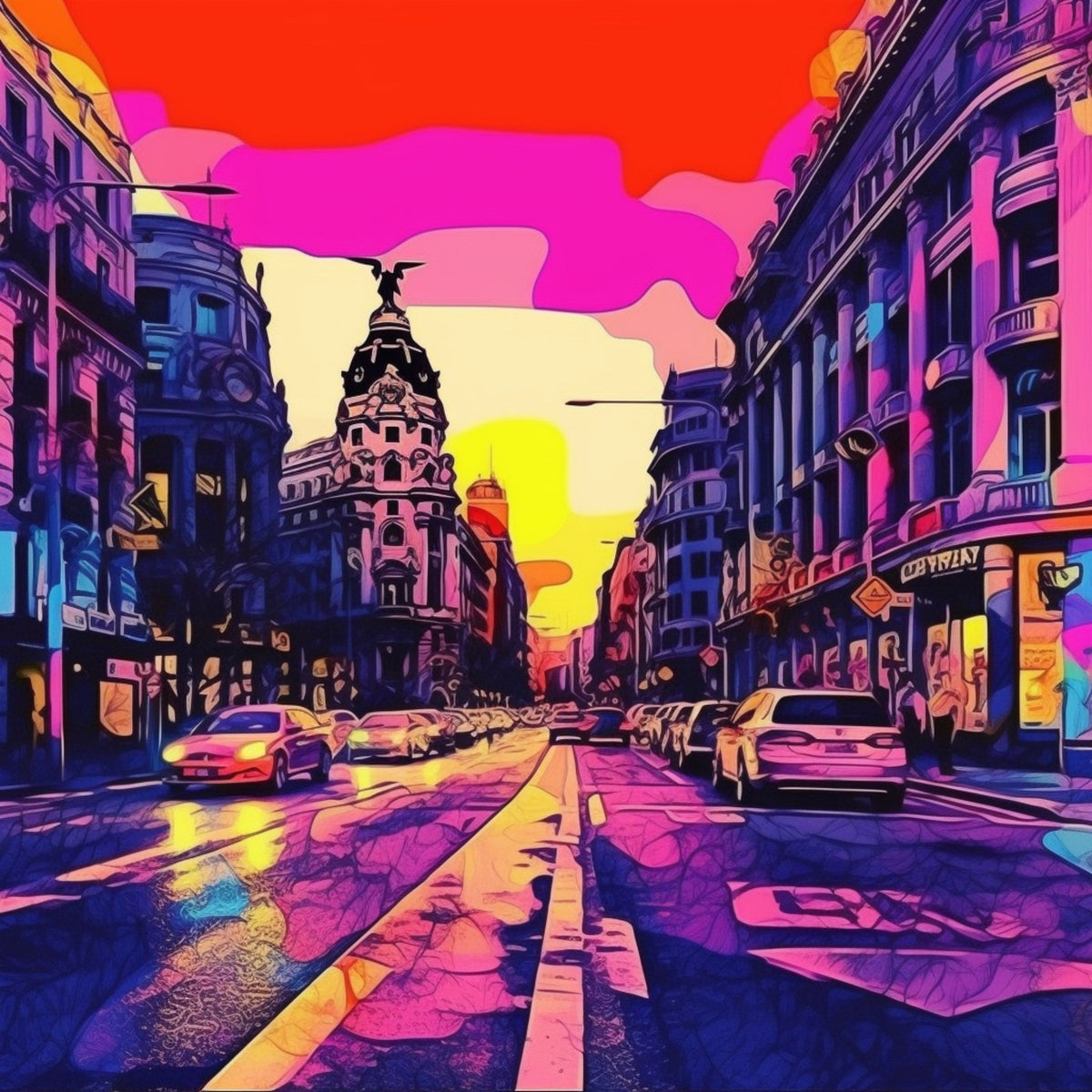 Cuadro Madrid Edificio Metrópolis Pop Art - la obra