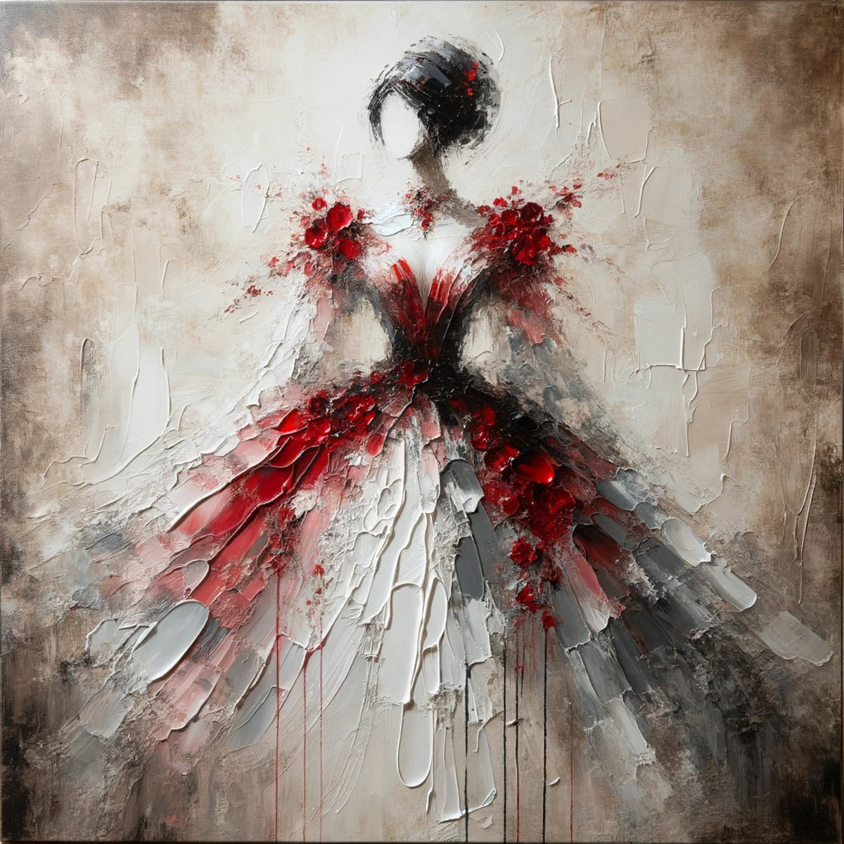 Cuadro de Menina Moderna en Rojo - la obra