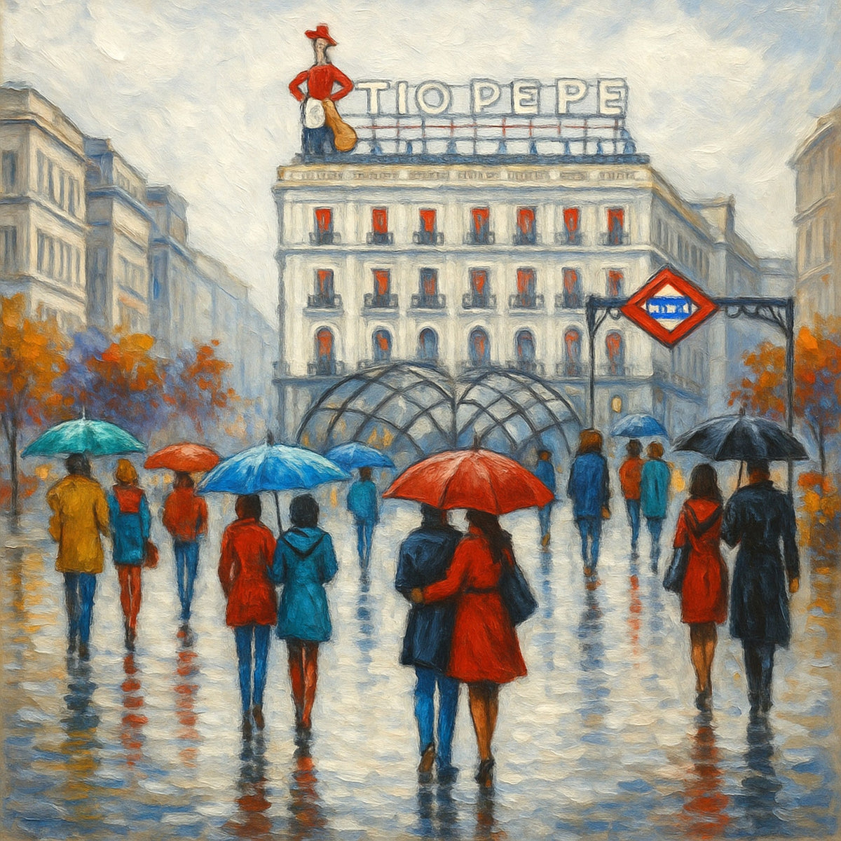 Cuadro Madrid Puerta del Sol Tío Pepe - la obra