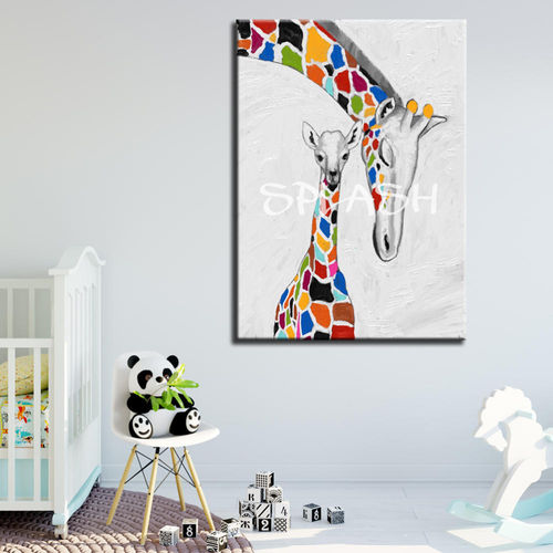 Etnic Modern Giraffes Painting