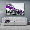 New York magenta Brooklyn Bridge