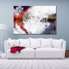 Abstract Painting Gray and Red atmosphere