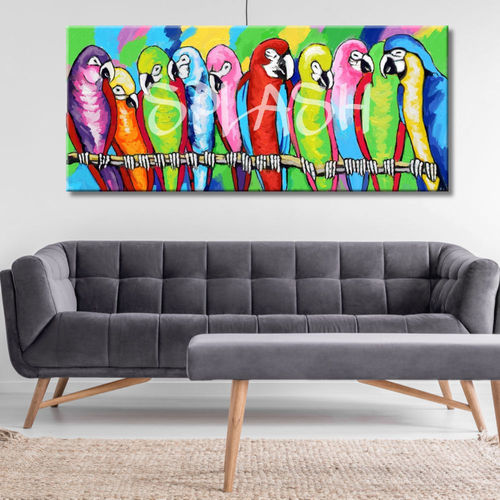 Multicolored Parrots Painting