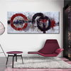 Black and Red Circles Abstract Painting