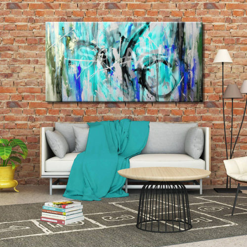 Turquoise Blue Dance Abstract Painting