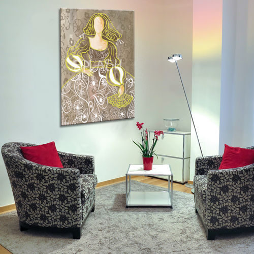 Modern Brown and Gold Menina Painting
