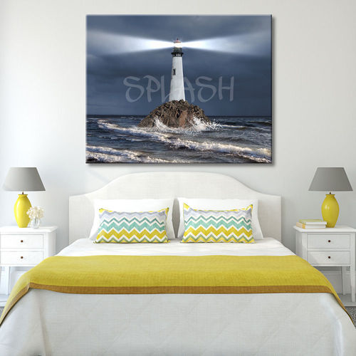 Marine landscape Painting with lighthouse