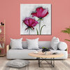 Magenta and White Background Flower Painting