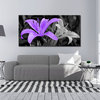 Mauve & Grey Flowers Picture Printed