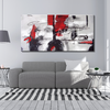 Abstract painting white red and black