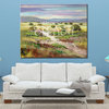 Classic country landscape Painting with flowers