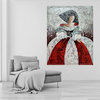Red and Gray Texture Menina Painting