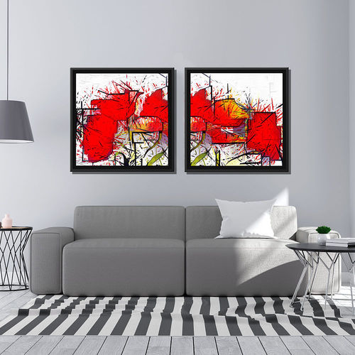 Abstract flower paintings with Marco