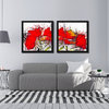 Abstract flower paintings with frame