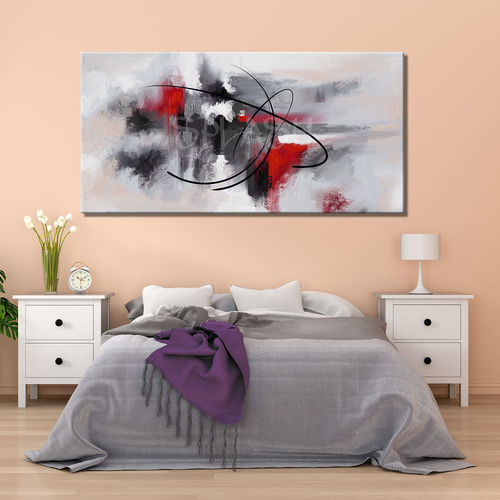 Red and black abstract with graphics
