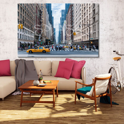 New York Street and Taxi Painting