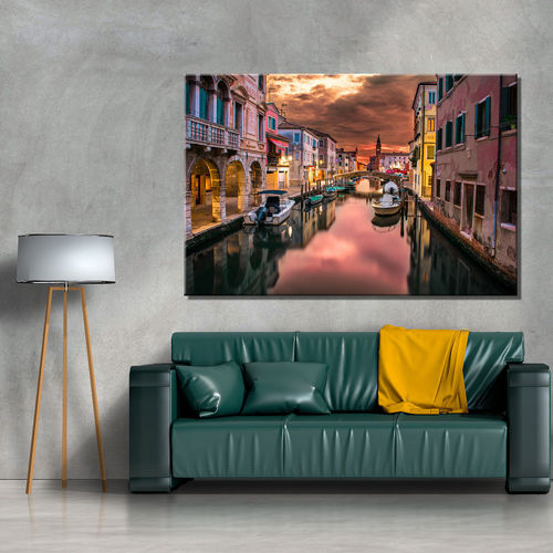 Venice channel Painting at sunset