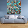 Turquoise blue abstract with undulations